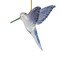 Feeding Hummingbird - Midsummer Blue - Egyptian Glass Ornament